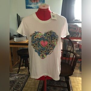 Beautiful embroidered heart t-shirt. Price tag missing is NWT. Premium company